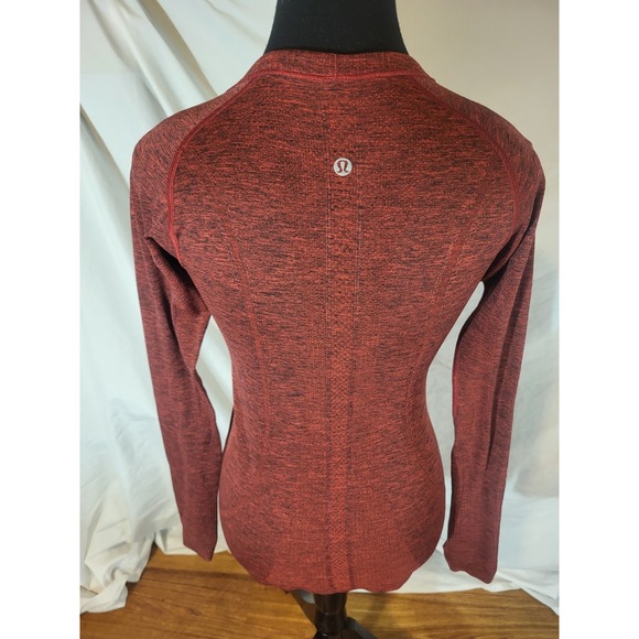 Lululemon Swiftly Tech Long Sleeve Crew Shirt Sze 4 Burgandy Heather - Picture 5 of 5